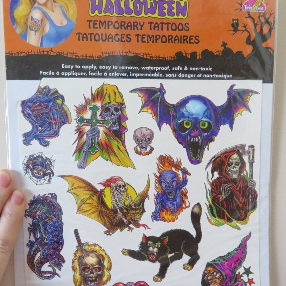 HALLOWEEN Temporary Tattoos 1 Sheet 21 Tats (K148)